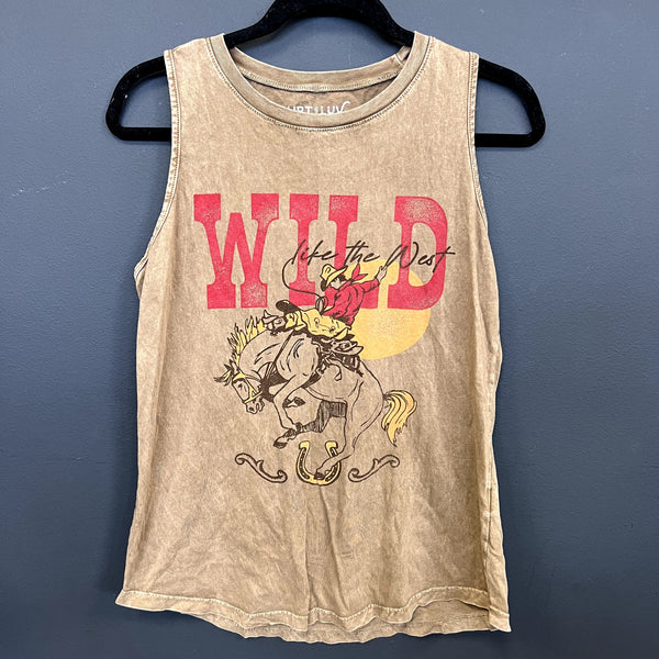 HRT & LUV Wild as the West Graphic Tank Top Medium