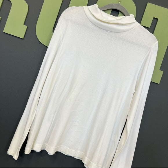 J. Jill White Turtleneck Long Sleeve Sweater Large
