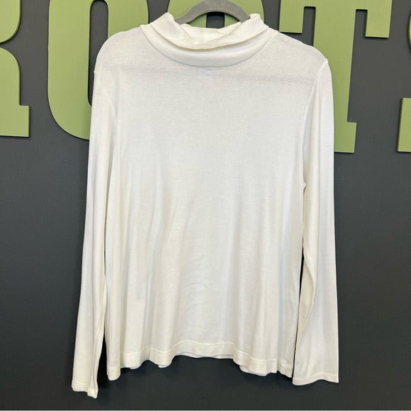 J. Jill White Turtleneck Long Sleeve Sweater Large