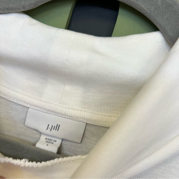 J. Jill White Turtleneck Long Sleeve Sweater Large