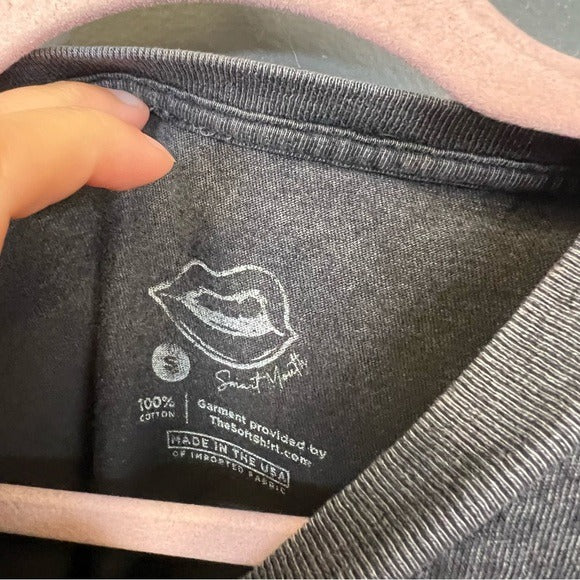 Good Taste in Music Bad Taste in Men Acid Wash Smart Mouth Graphic Tee Small