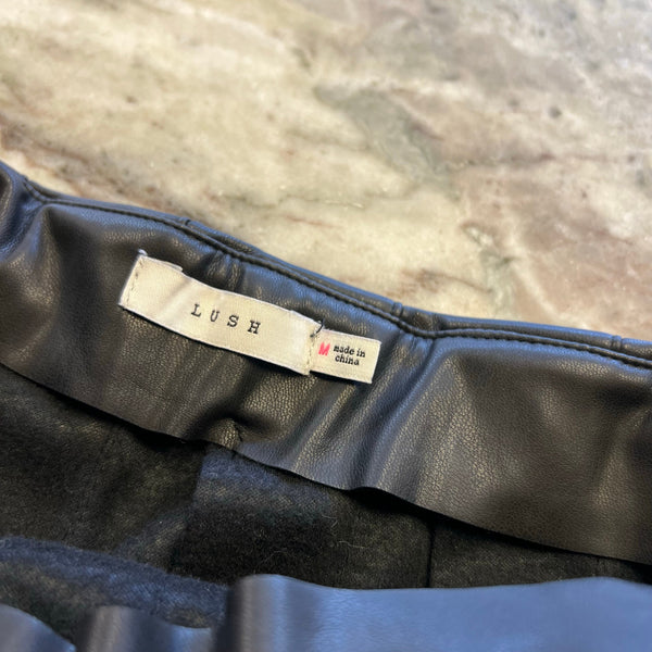 Lush Faux Leather Black Pleated Mini Skirt Size Medium