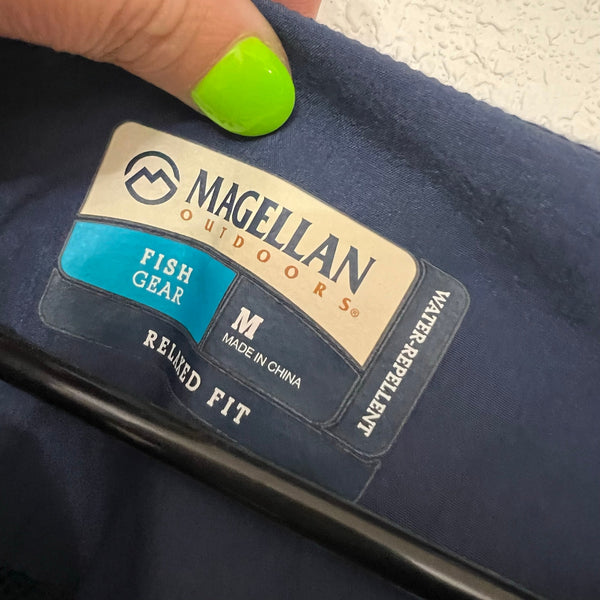Magellan Women's Navy Blue Fish Gear Full Zip Jacket Medium