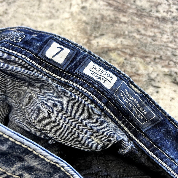 Miss Me Girls Embellished Denim Shorts Size 7