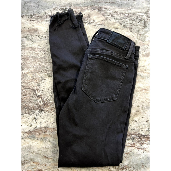 Joe's Jeans Black Flawless The Icon Raw Hem Skinny Jeans Size 26