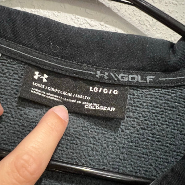Under Armour Golf Loose Fit Black Quarter Zip Fleece Pullover Large