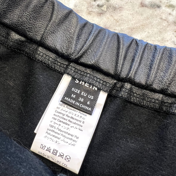 Women's Black Faux Leather Shorts Size Medium