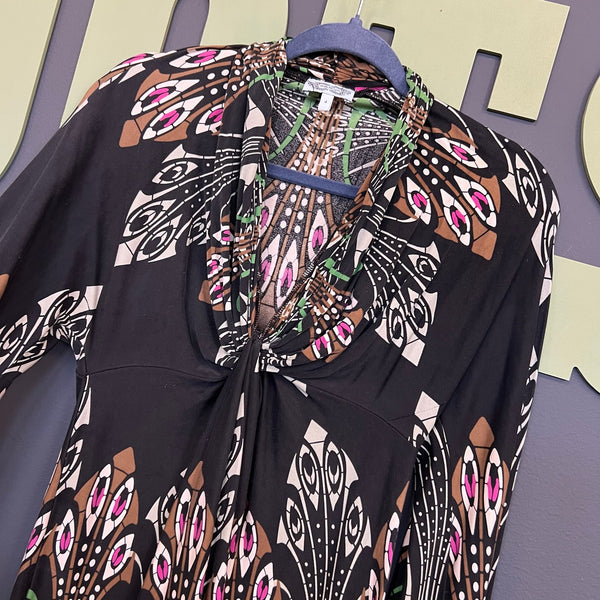 Holly Morgan Boho Long Sleeve Silk Dress Size 4