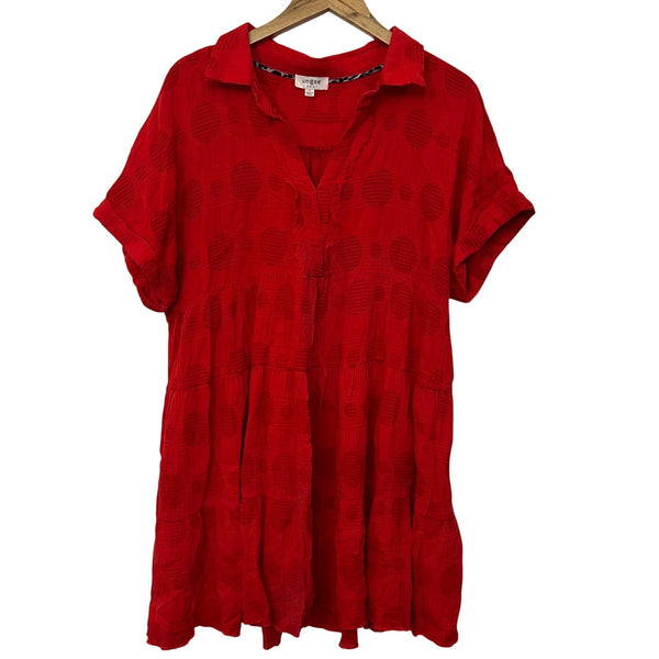 Umgee Red Polka Dot Mini Dress Size Large
