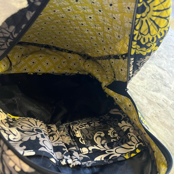 Vera Bradley Baroque Floral Campus Backpack Black + Lime