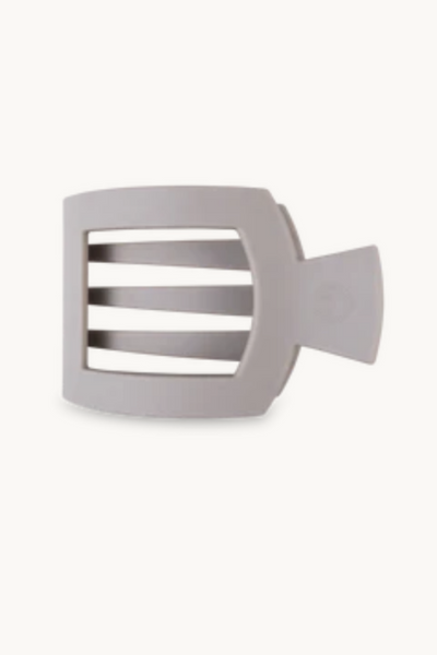 Silver Flames Matte Small Flat Square Hair Claw Clip