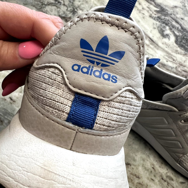 Adidas Men's Gray + Blue Athletic Sneakers Size 6