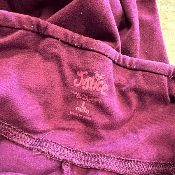 Justice Girls Dark Plum Leggings Size Large