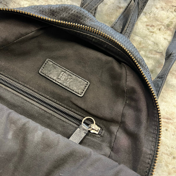 Frye Lena Black Perforated Leather Backpack