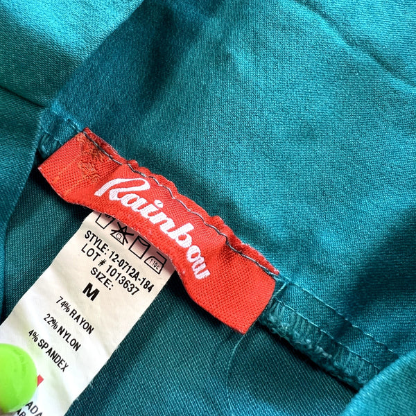 Rainbow Brand Zip Front Teal Shorts Size Medium Y2K