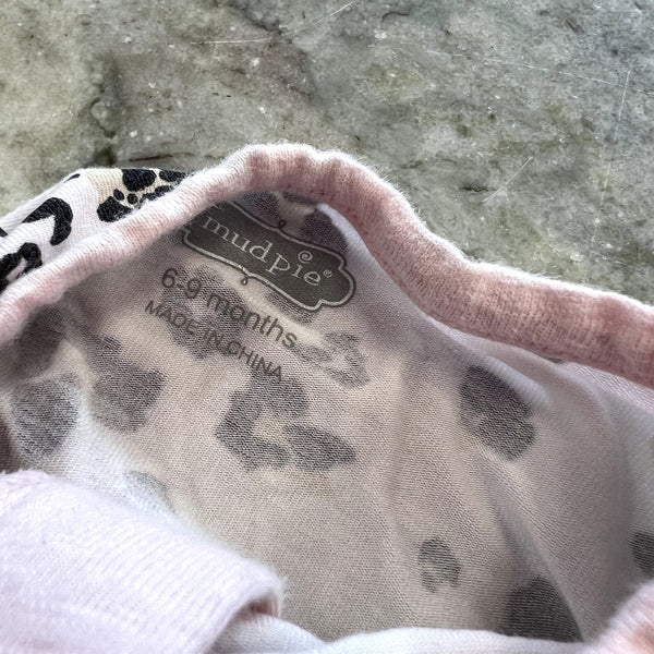 Mudpie White Leopard Zip One Piece Size 6-9 Mo.