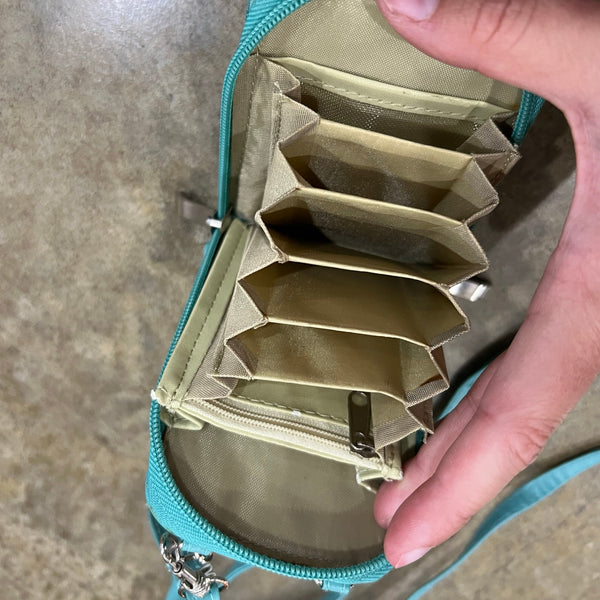 Buxton Teal Crossbody Card Holder