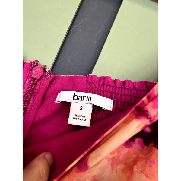 Bar III Pink + Orange Abstract Tie Dye Mini Dress Size Small