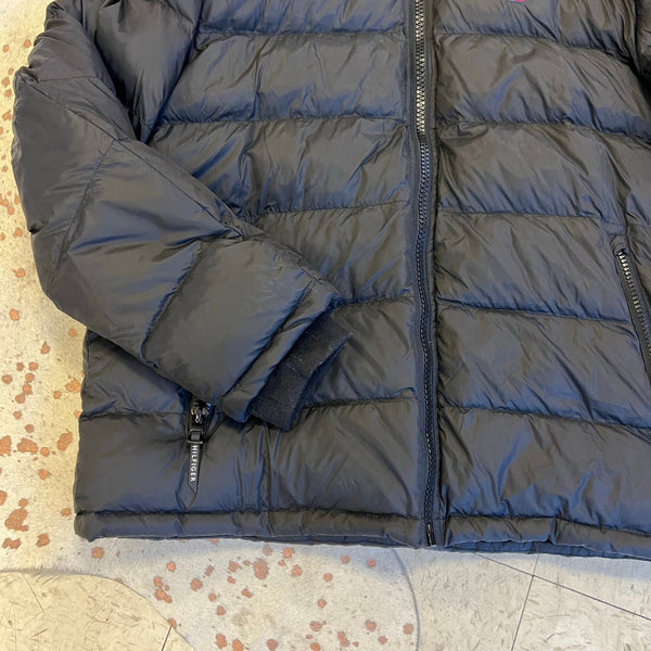 NWT Tommy Hilfiger Black Wind Resistant Hooded Puffer Coat XL