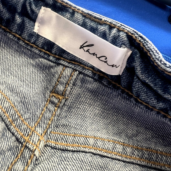 KanCan Light Wash Straight Leg Distressed Cotton Jeans Size 30