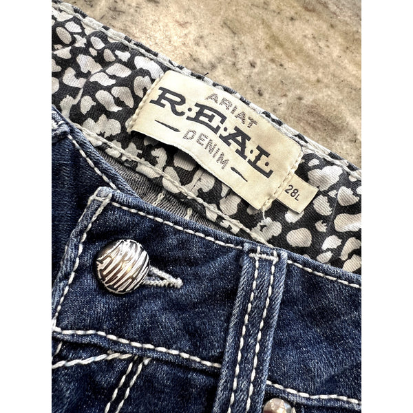Ariat Real Denim Dark Wash Bootcut Jeans Size 28 Long