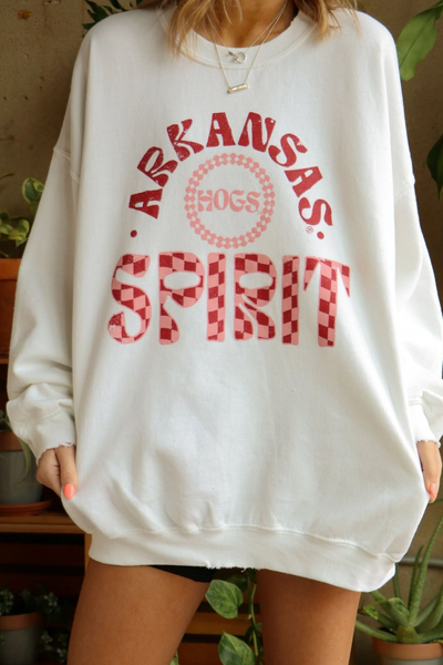 LivyLu Arkansas Spirit Thrifted Sweatshirt