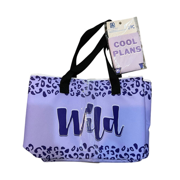 NWT Purple Leopard Wild Insulated Cooler + Koozie Combo