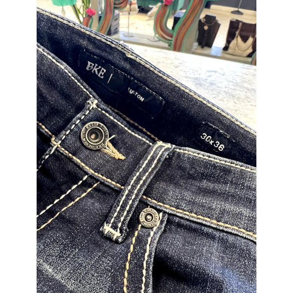 BKE Buckle Fulton Men's Dark Wash Straight Leg Jeans Size 30X36