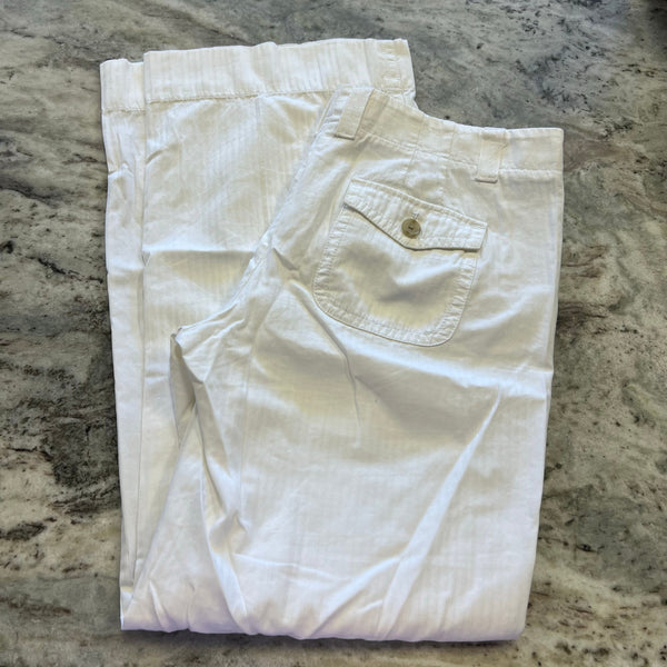 J. Crew Women's Chino Classic Twill City Fit White Pants Size 8