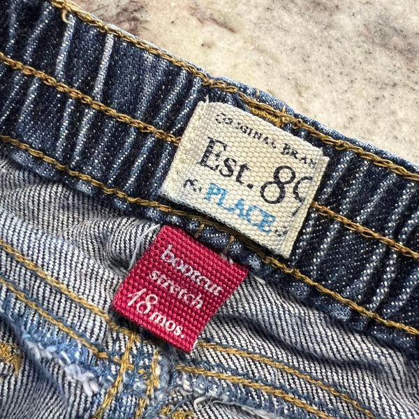 The Children's Place Dark Wash Bootcut Jeans Size 18 Mo