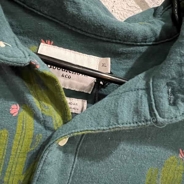 Goodfellow & Co Men's Cactus Dark Teal Button Down Size XL