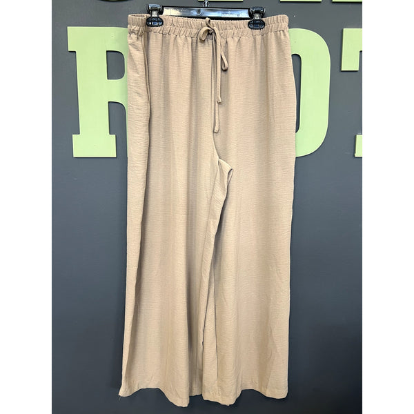 Women's Lightweight Light Tan Wide Leg Dress Pants Size 2XL