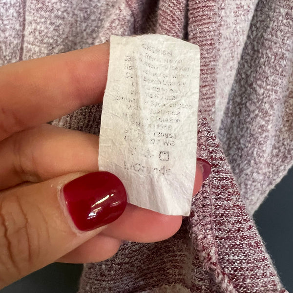 Cherish Dusty Mauve Two Tone Open Front Cardigan Size Large