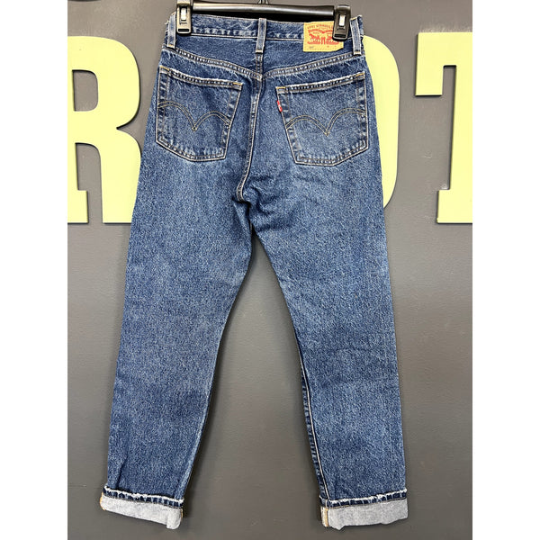 Levi's 501 Distressed Cuffed Straight Leg Jeans Size 25