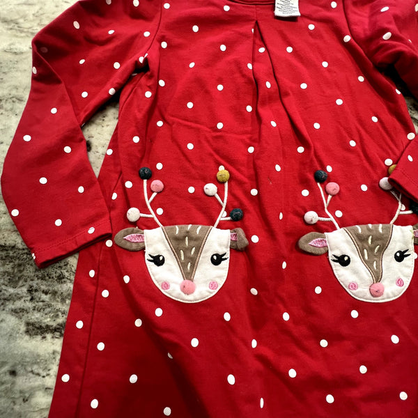 NulaBug Two Piece Girls Reindeer Christmas Set Size 5T