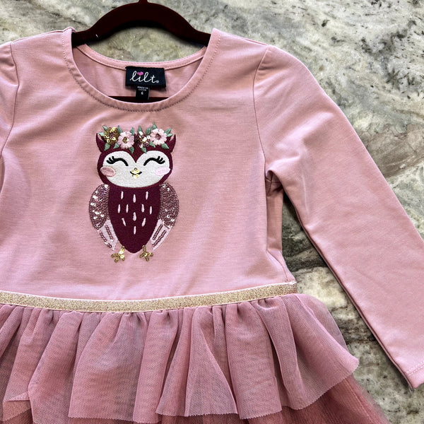 Lilt Tulle Tiered Owl Dress Girls Size 6