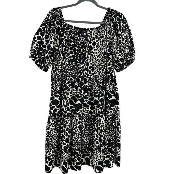 NWOT Who What Wear Animal Print Square Neck Dress XL