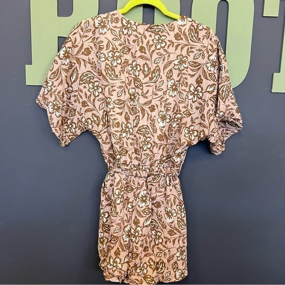 Baltic Born Floral Cream Wrap Romper Size Medium