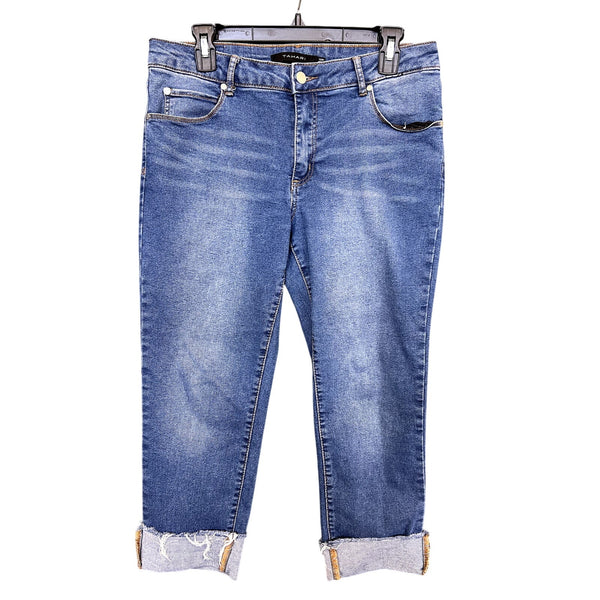 Tahari Olivia Mid Rise Slim Straight Jeans Size 12