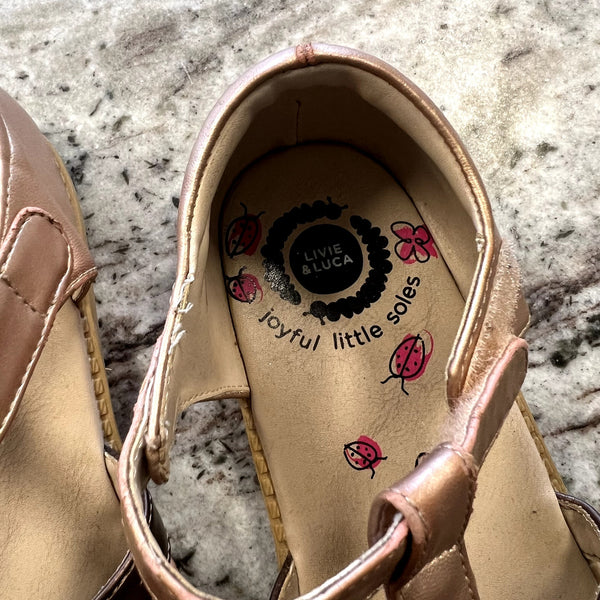 Livie & Luca Rose Gold Girls Sandals Size Youth 1