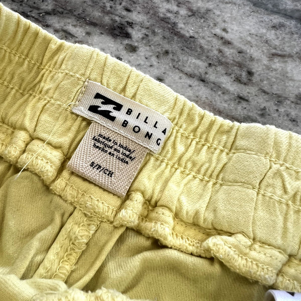 Billabong Girls Pale Yellow Cotton Shorts Size Youth Small