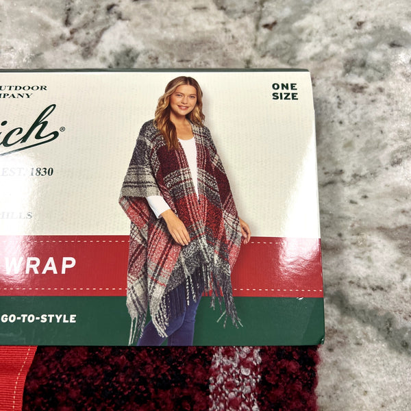 NEW Woolrich Red + Black Cozy Blanket Wrap