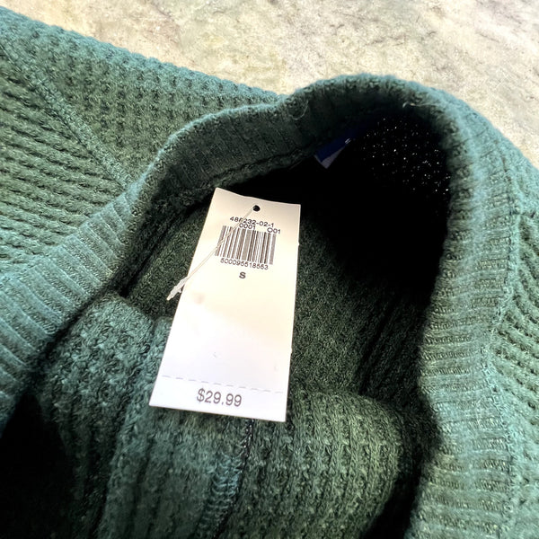 NWT Old Navy Hunter Green Waffle Henley Size Women's Small