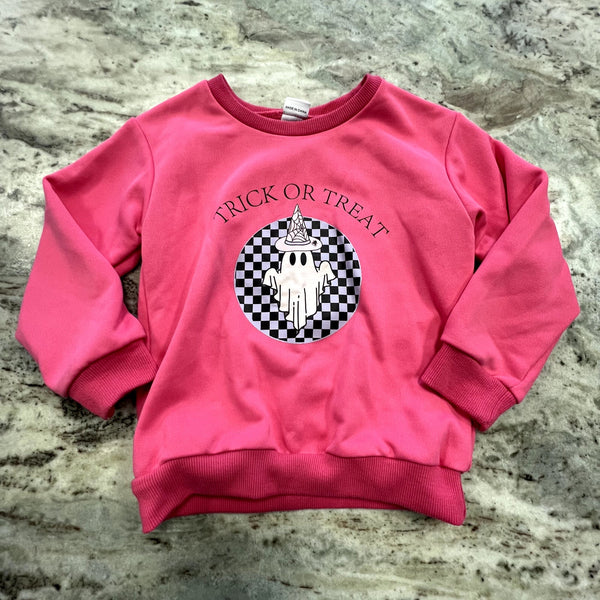 Girls Trick or Treat Pink Sweatshirt Size 4/5
