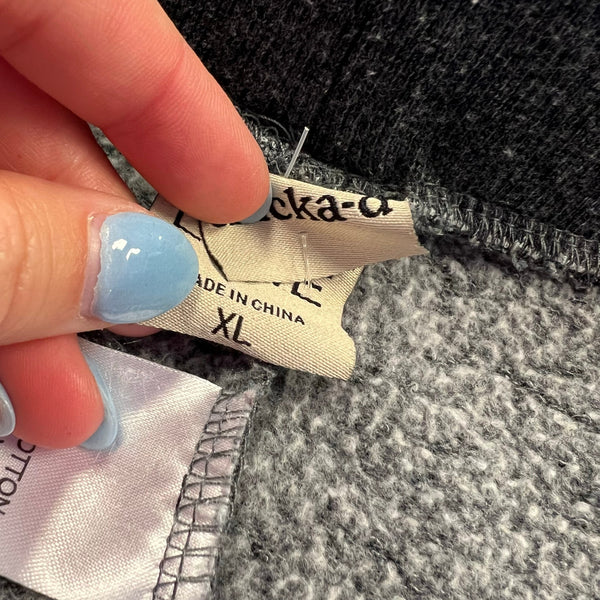 Chicka D Charcoal Fleece Acid Wash "The Couch Club" Joggers Size XL