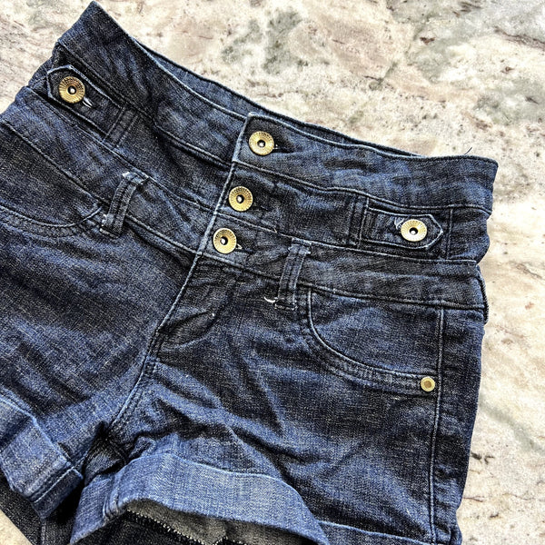 Refuge Dark Denim Button Front Jean Shorts Size 4