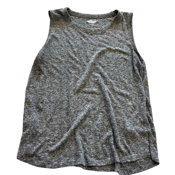 Old Navy Solid Grey Basic Crew Neck Tank Top Small