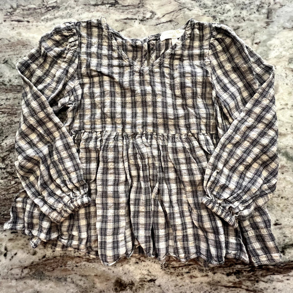 Chelsea & Violet Girls Plaid Babydoll Blouse Size 3T