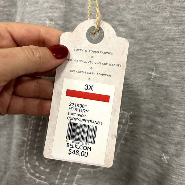 NWT Cozy Embroidered Cactus Crew Neck Sweatshirt 3XL