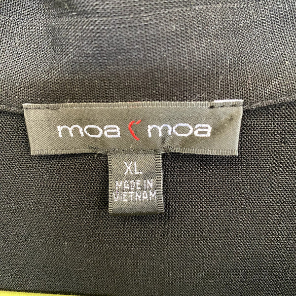 Moa Moa Black Button Front Cropped Blouse Size XL